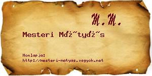 Mesteri Mátyás névjegykártya